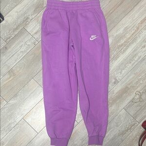 Nike Kids Purple Fleece Joggers Size Large